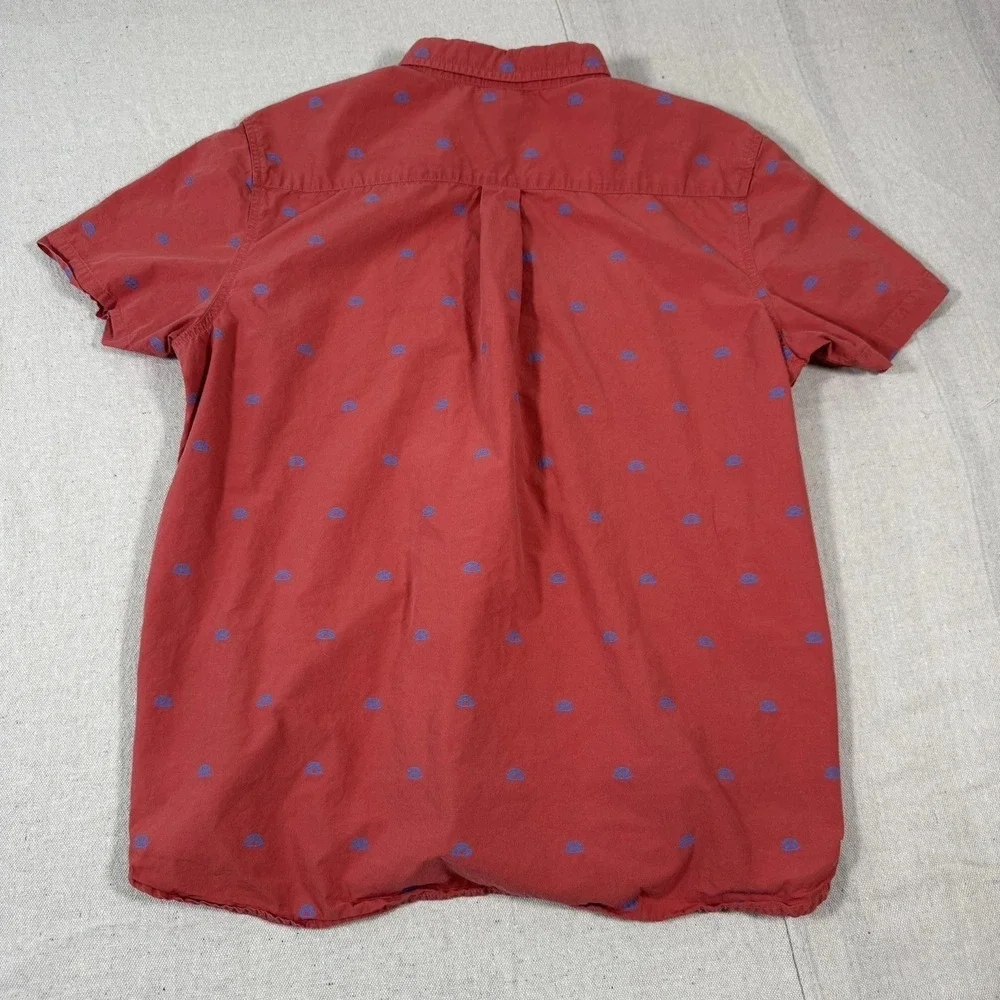 The North Face Shirt Mens XL Red Camp All Over Print Tents Button‎ Up Hiking
